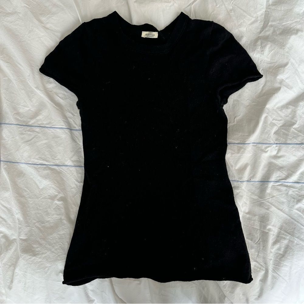 J. Crew Black Cashmere Short Sleeve Tee - Size S/M